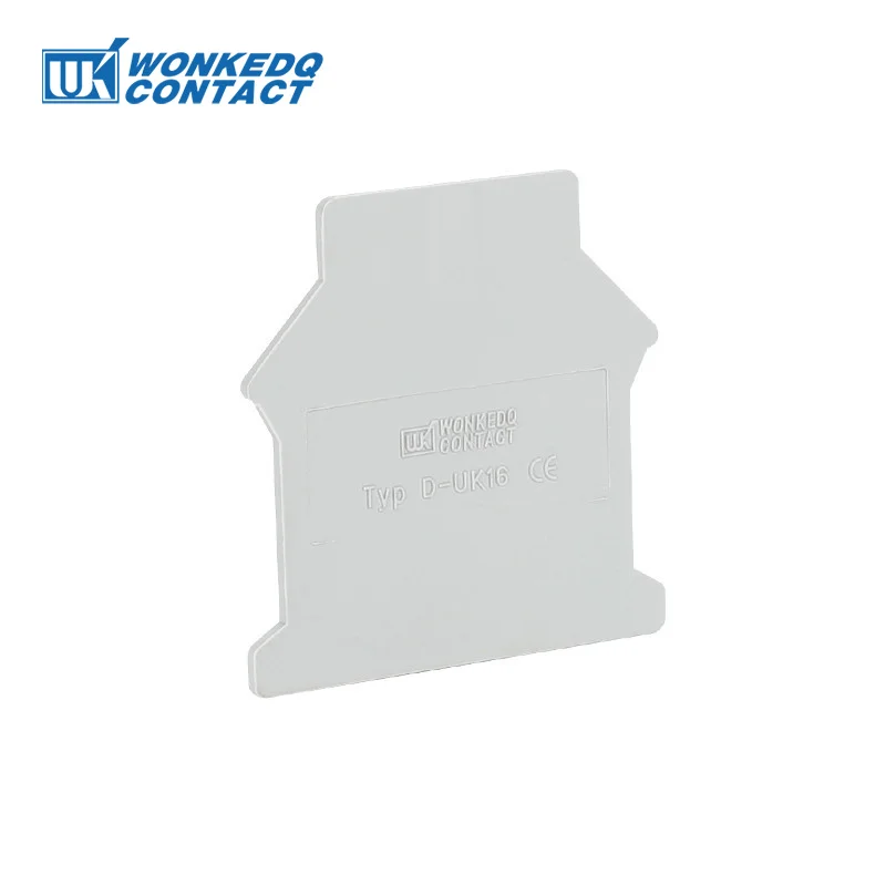 1Pc D-UK16 End Cover For UK16 Wire Electrical Connector Din Rail Modular Terminal Block D-UK 16 End Barrier Partition Plate