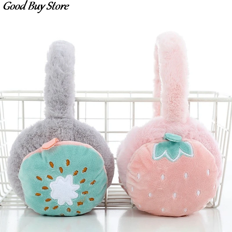 Lovely Fruit Winter Soft Earflap Children Kids Keep Warm Earmuffs Outdoor Skiing Ear Muff Cartoon Headphone Warmer Plush Caps