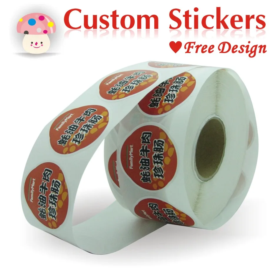 custom sticker printing christmas aesthetic cute travel food seal vinyl name logo paper clear PVC transparent label sticker roll