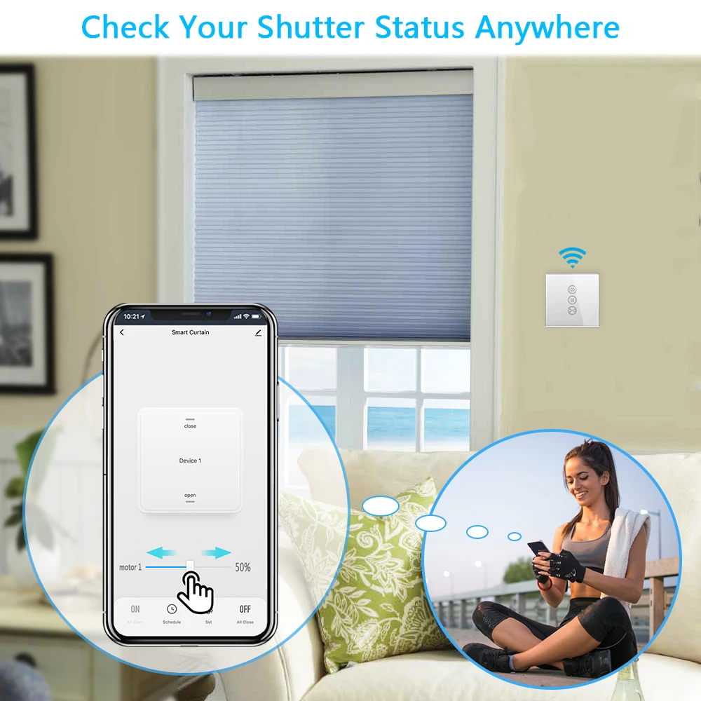 Tuya Smart ZigBee 3.0 EU Curtain Silver Color Touch Switch for Roller Shutter App Timer Support Google Home Alexa Automation DIY