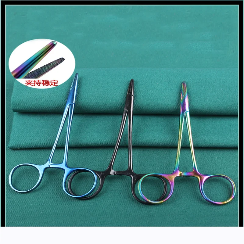 Gold Grabbed Ophthalmic Needle Holder Double Eyelid Stainless Steel Needle Holder For Surgical Suture As Embedding Tool