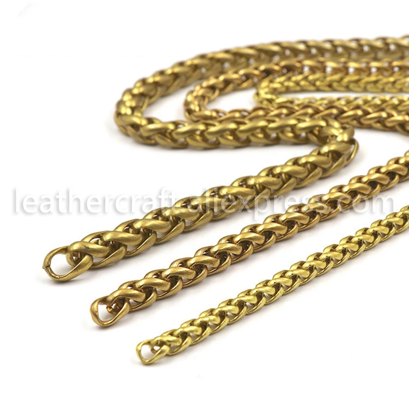 1 Meter Solid Brass Open Curb Link Chain Necklace Wheat Chain 6/8/10mm None-polished Bags Straps Parts DIY Accessories DM194