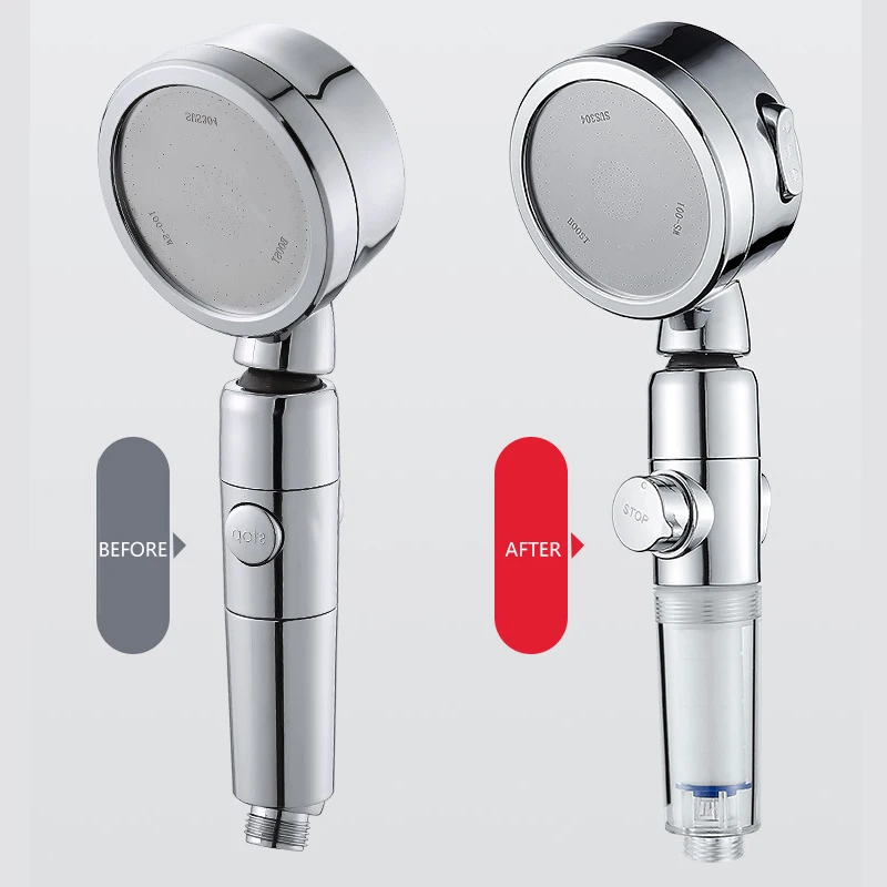 ZENBEFE Filter Element High Pressure Shower Head One Stop Button Multifunctional Sprayer Water Saving Bathroom Accessories