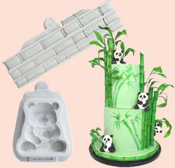 Panda \ bamboo silicone mold cake chocolate baking accessories mold