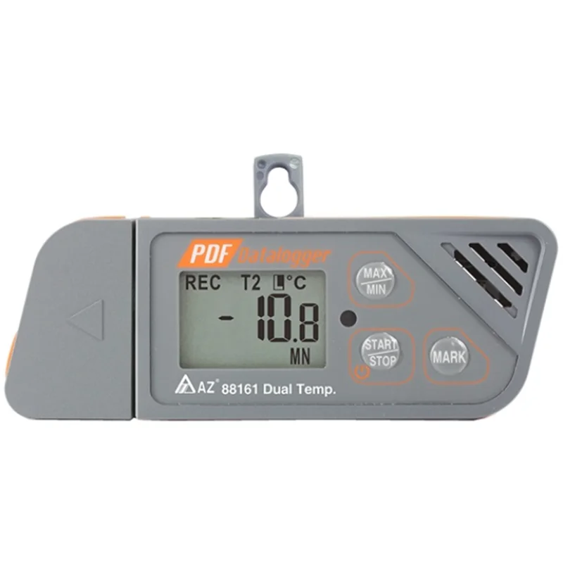 

AZ 88161 Dual Temperature USB Data logging Device/Temp. Recorder with Probe,EN12830 and RoHS Compliance.