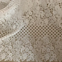 5yard 2019 Latest Nigerian Lace Fabrics High Quality African Cord Guipure French Lace Milk Silk Material For Women Wedding Dress