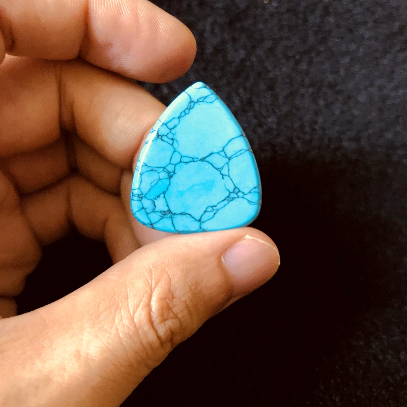 Wholesale 1pcs Stab Turquoises Magnesite Beads Guitar Pick,Stone Crystal Guitar Pick,