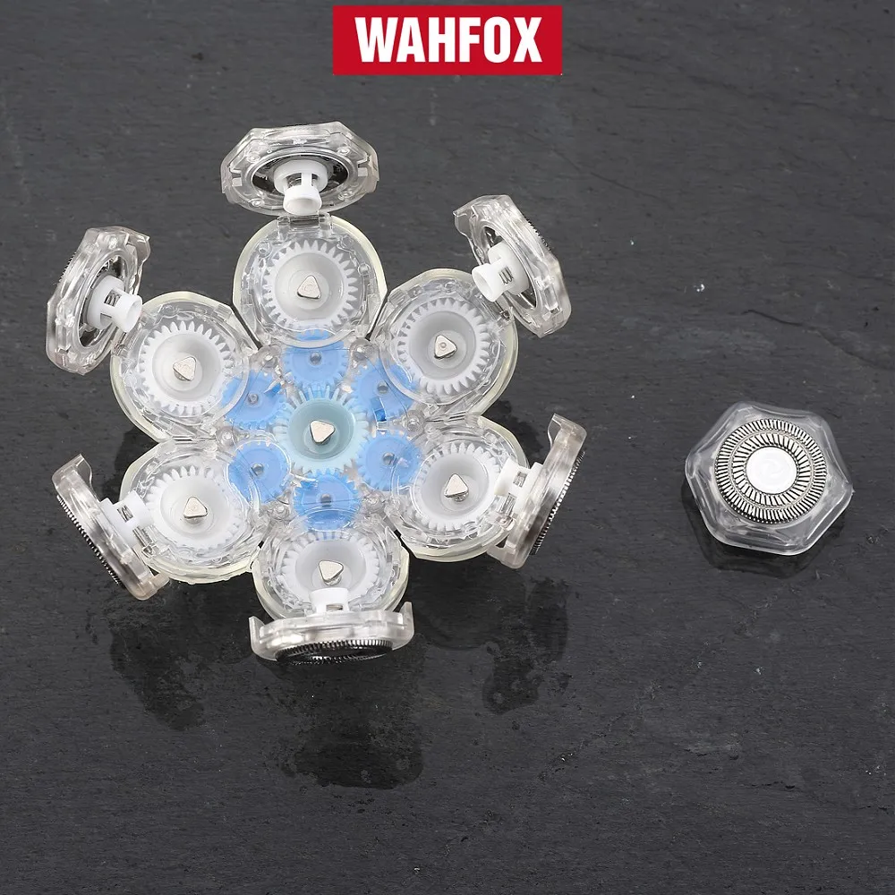 Запасная бритва WAHFOX, бритвенная головка электробритва 7D, независимая бритва с 7 плавающими головками из нержавеющей стали