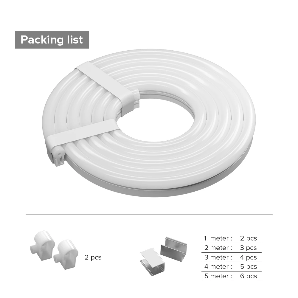 WS2812B WS2811 tubo de señal de neón SK6812 RGBW tira de luz LED Gel de sílice 1m 2m 3m 4m 5m tubo de luces suaves de neón Flexible para exteriores
