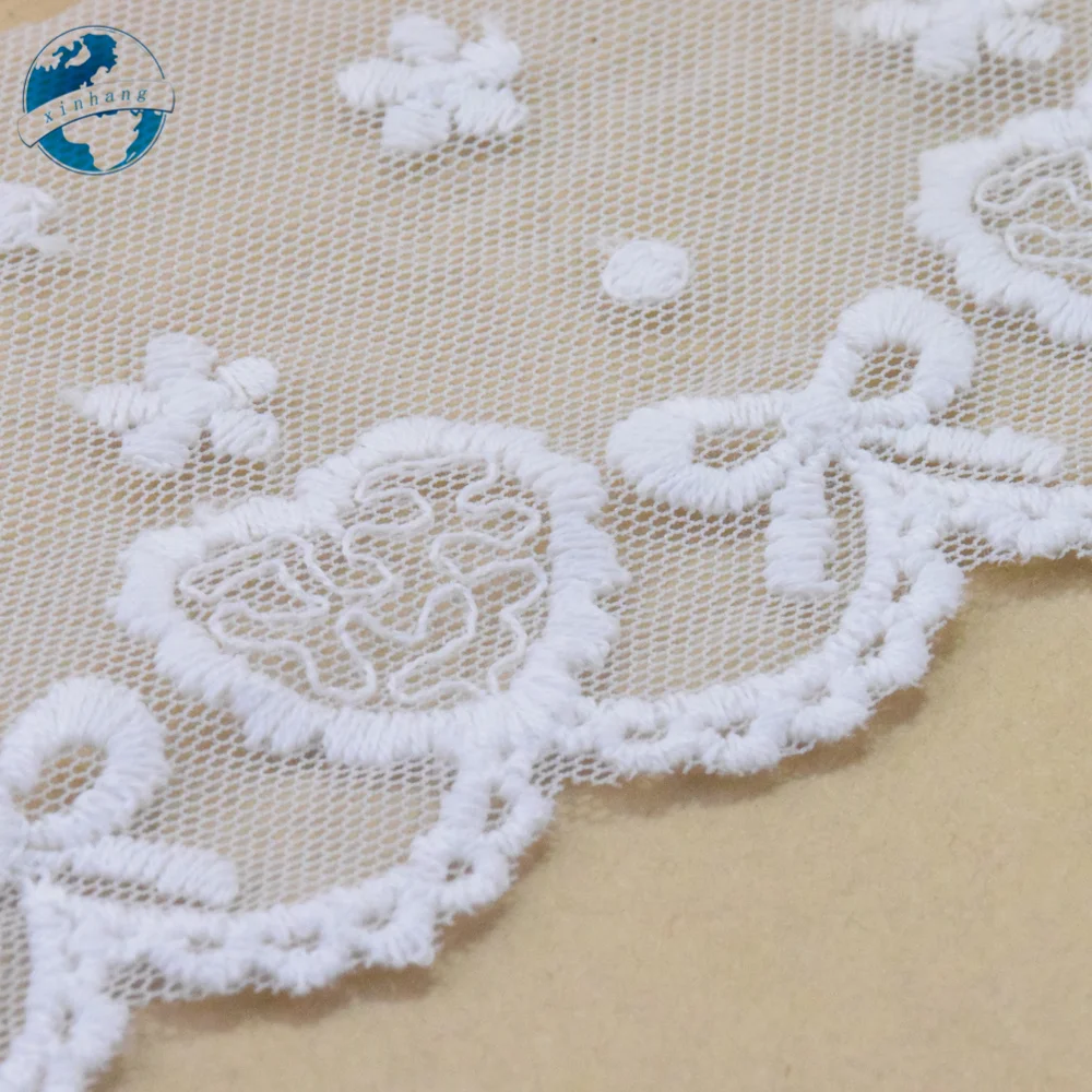 7cm Width White Embroidery Sewing Ribbon Guipure Lace Trim Fabric Warp Knitting Applique DIY Garment Wedding Accessories  #4226