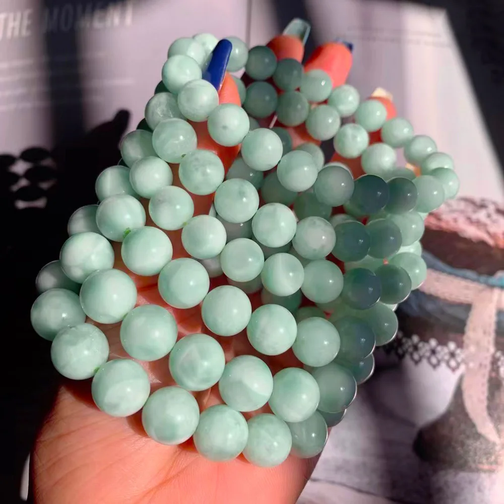 

Natural Green Larimar Round Beads Bracelet Women Men Stretch Beads Crystal Jewelry 7mm 8mm 9mm 10mm 11mm AAAAAA