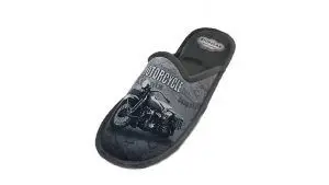 Slippers for home man Biorelax motorcycle gray air chamber vamp Grenoble rubber sole