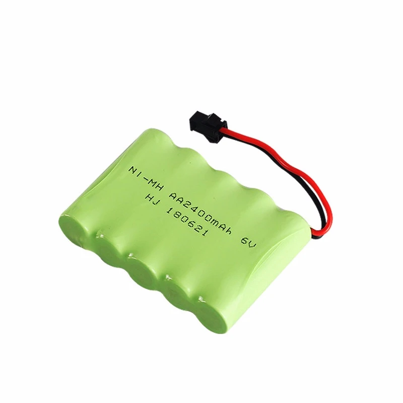 (Wtyczka SM) Ni-MH 6v 2400mah bateria + ładowarka USB na zabawki zdalnie sterowane samochody zbiorniki ciężarówki roboty łodzie pistolety AA 6v