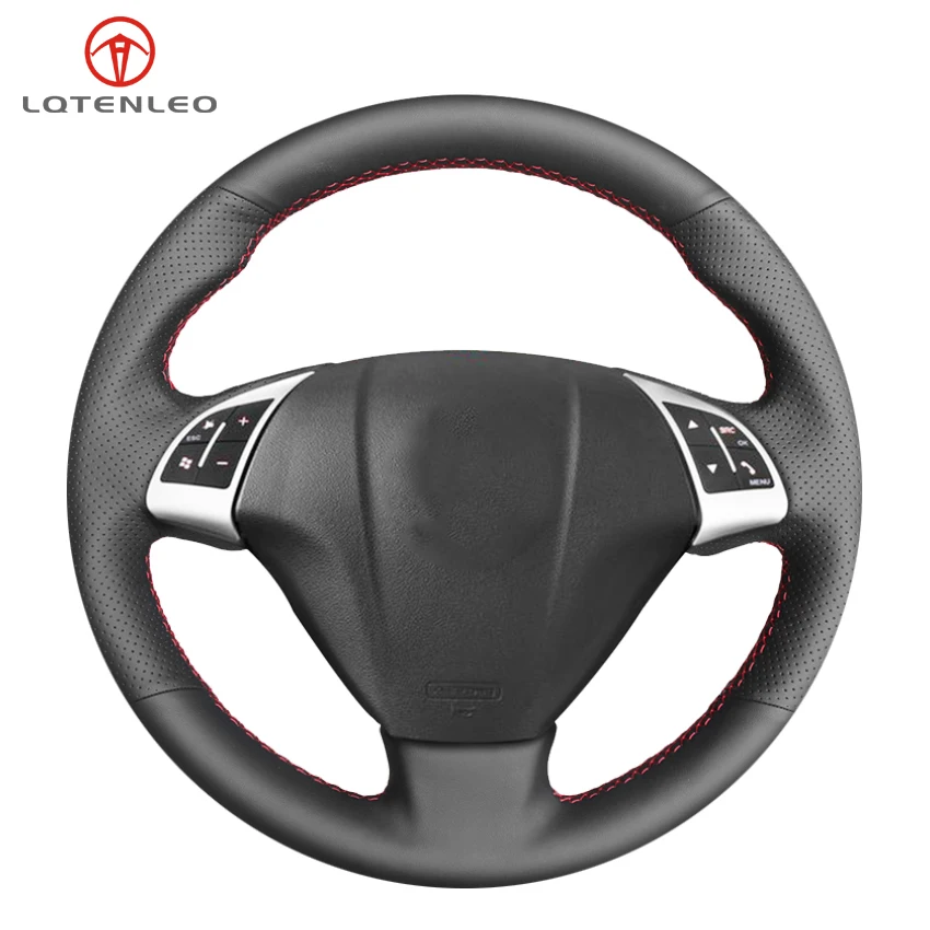 LQTENLEO Black Artificial Leather Steering Wheel Cover For Fiat Punto Bravo Linea 2007-2019 Qubo Doblo 2008-2015 Grande Punto