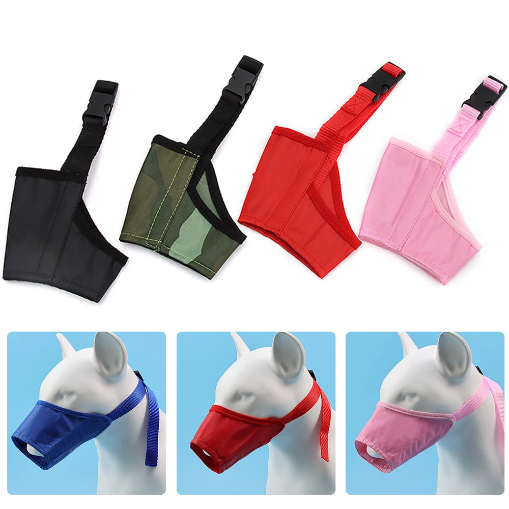 Pet Dog Adjustable Mask Bark Bite Mesh Mouth Muzzle Grooming Anti Stop Chewing Pets Dog Accessories Bark Control Collar for Dogs