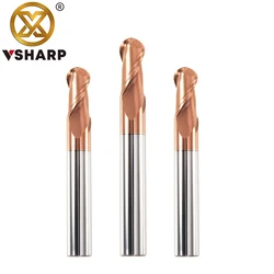 HRC55 Tungsten Carbide 2 Flutes Ball Nose End Mill 3-20mm CNC Tool for 3D Engraving Stainless Steel Iron Copper Milling Cutter