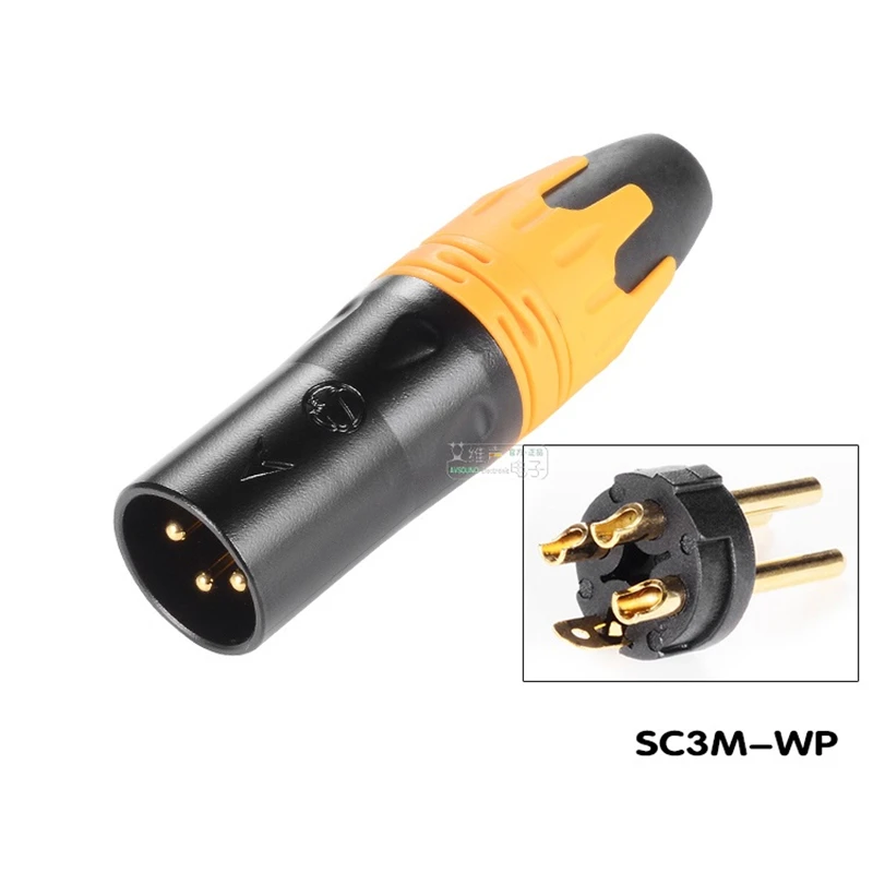 1Pcs waterproof three-core XLR plug IP65 connector balanced audio microphone cable male and female gold-plated performance stage