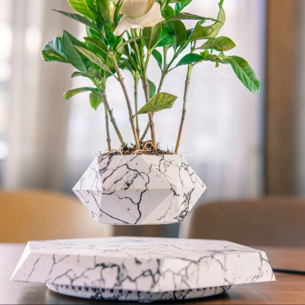 Nova levitação de ar bonsai pote rotação plantadores levitação magnética flor vaso flutuante planta para mesa decoração presente