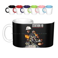 Heroes Of Station 19 Ceramic Mugs Coffee Cups Milk Tea Mug Barrett Doss Brett Tucker Jaina Lee Ortiz Boris Kodjoe Grey Damon