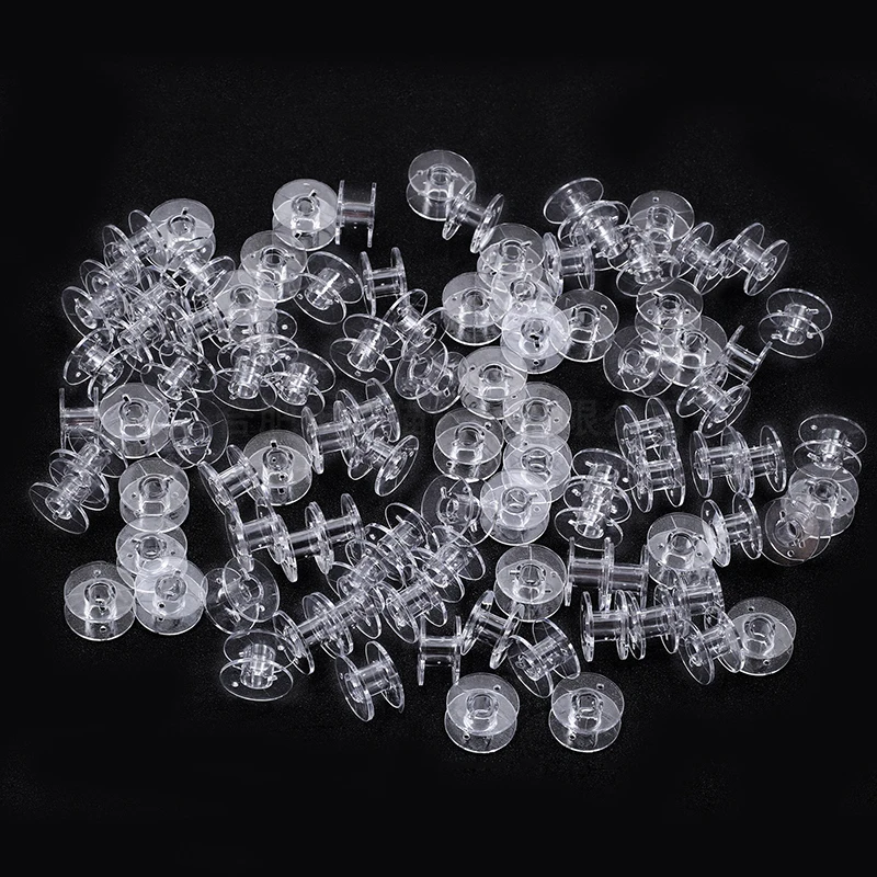 10Pcs Transparent Empty Wire Spools Bobbins Sewing Machine Spool Home Plastic Spool Sewing Accessories Universal Empty Bobbin