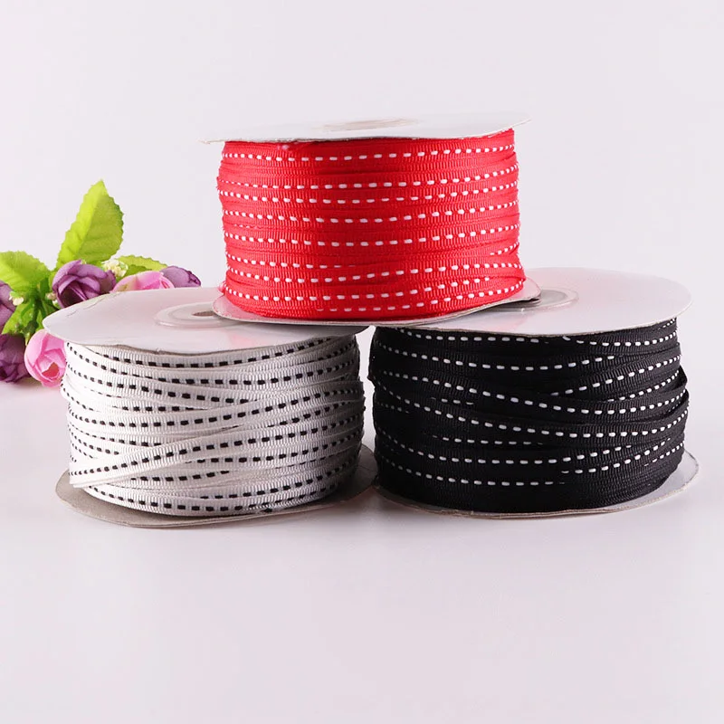 5Yards/Roll 3Color Best quality Decorations Grosgrain Wedding Party DIY Decoration Gift packaging accessories 6mm