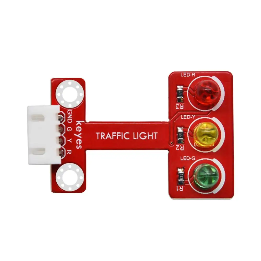 10pcs Keyes Electronics Building Block LED Traffic Light Module for Arduino/micro:bit with anti-reverse plug white terminal