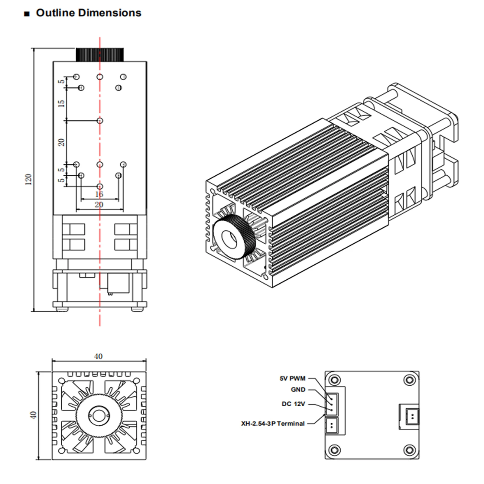 LASER TREE 450nm 40W 30W 20W Adjustable Focus TTL Laser Head DIY Engraving Laser Module for Wood Cutting Tools