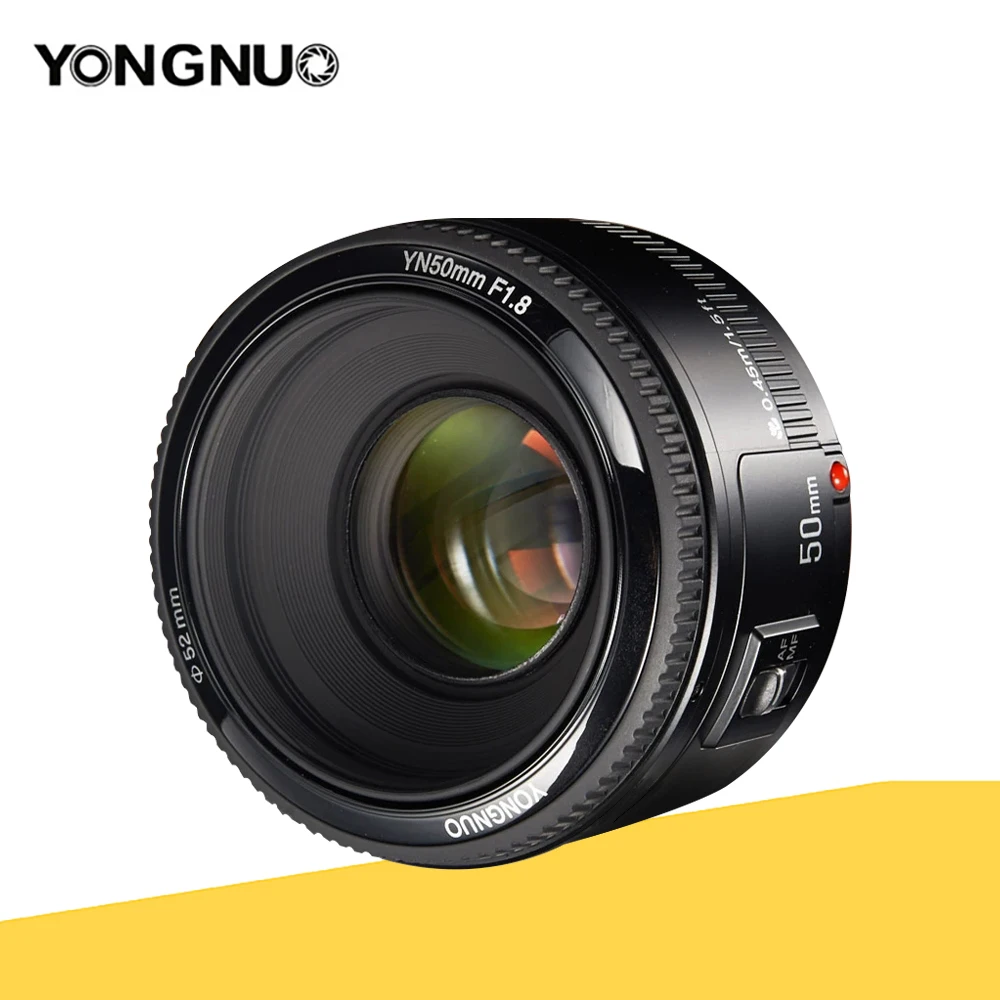 YONGNUO YN50mm F1.8 Large Aperture Standard Prime Lens AF Fixed Focus Small Camera Lens For Canon 70D 5D3 600D DSLR Cameras