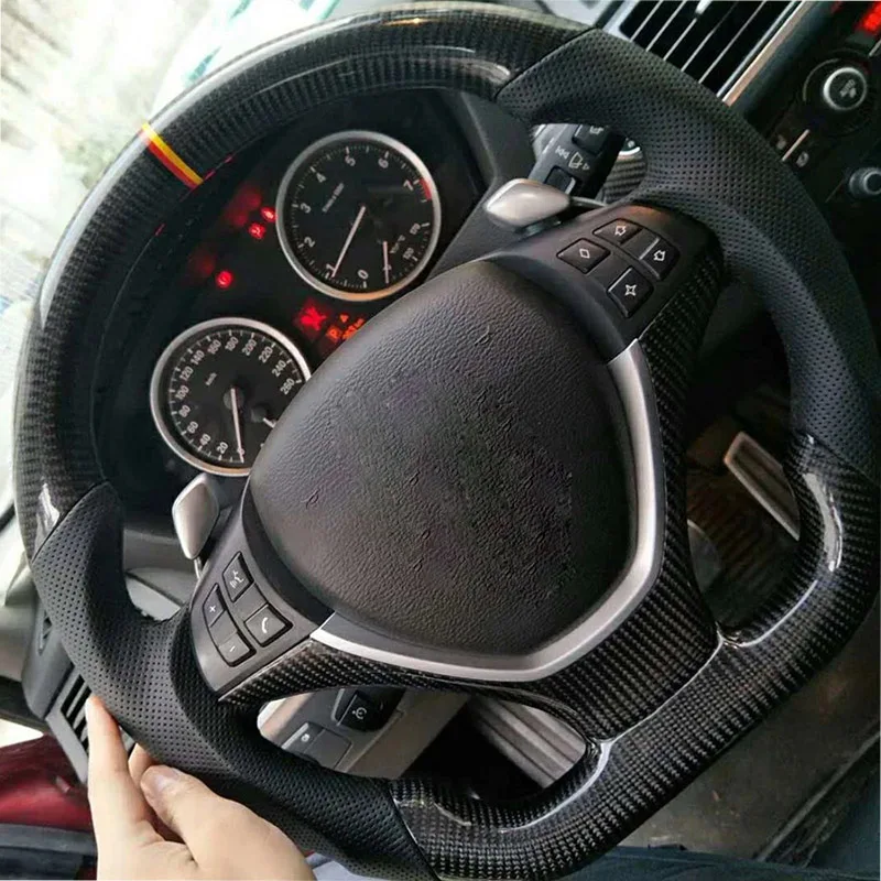 High Quality Customized Carbon Fiber Steering Wheel For BMW X5 E70 X6 E71 With Paddle Shifter Hole