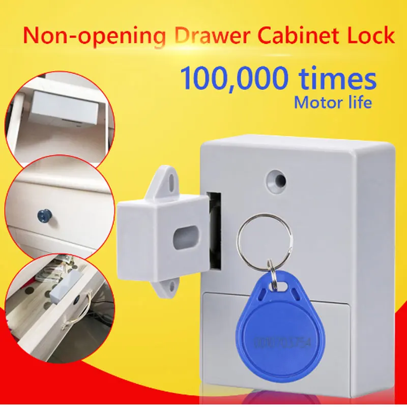 125KHZ EM ID Card ABS Material Invisible RFID Smart Cabinet Drawer door Lock Long Sensing Distance No Need Open Hole Hardware