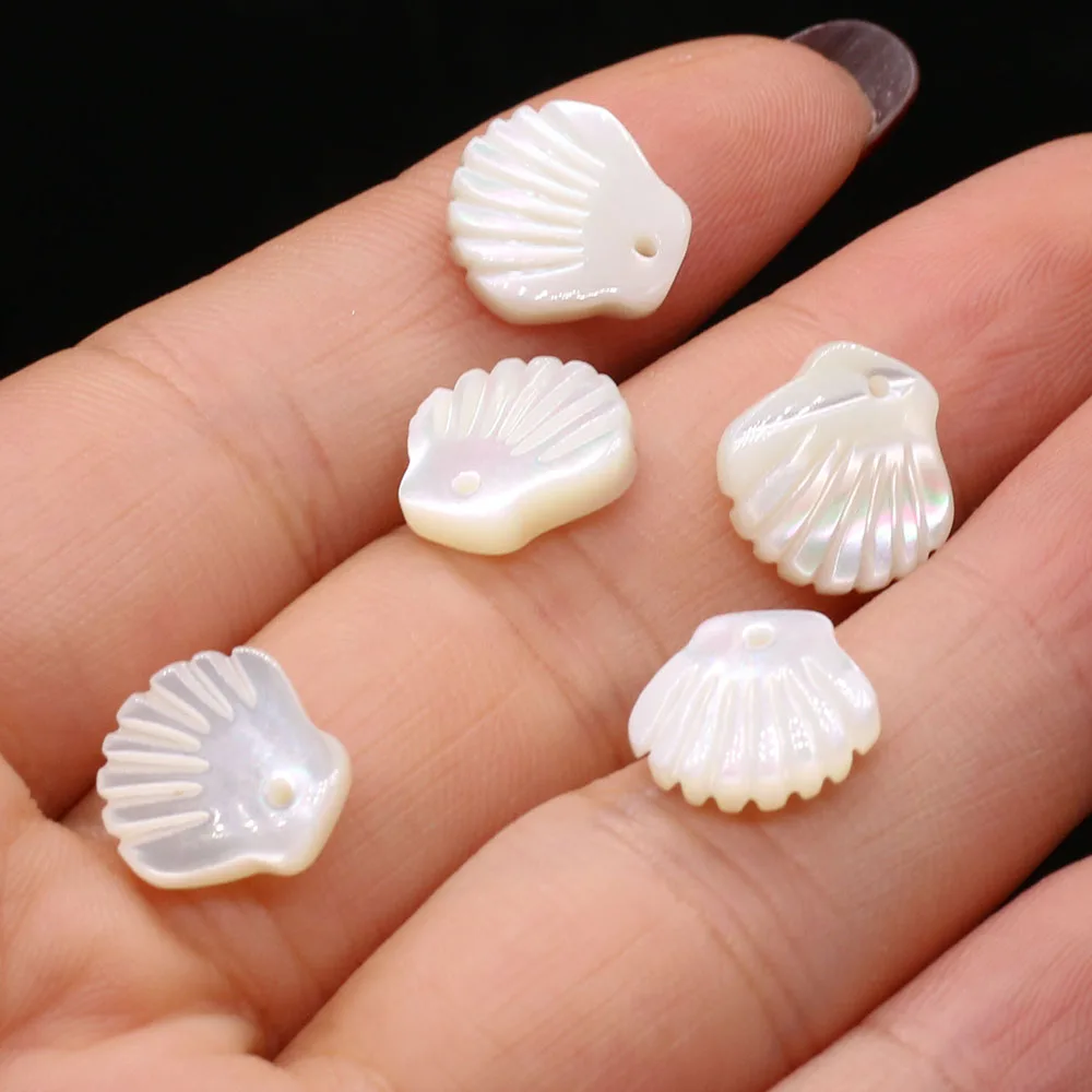 6Pcs Natural Mother Of Pearl Shell Pendant Sector-Shaped Small Pendant For Jewelry Making DIY Necklace Earrings Accessory