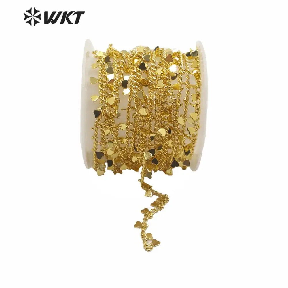 

WT-BC138 Populared New Gold Electroplated Brass Chain By Meter Women Charming Tiny For Necklace Making Accessories