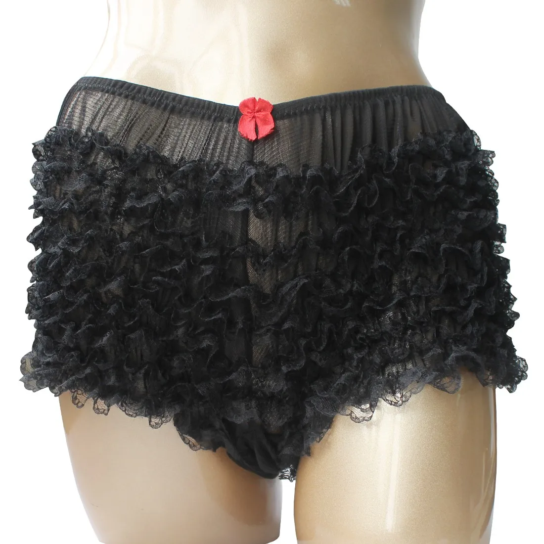 Women Lace Ruffled Bloomers Safety Short Pants Lolita Casual Bow Knickers Panties Bottoming Culottes Basic Panties Underwear