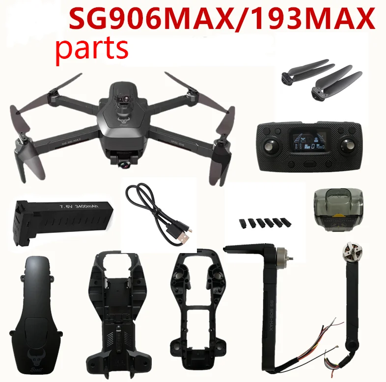 SG906MAX SG906 MAX RC Drone spare parts Blade charging cable Chassis arm Remote control obstacle avoider