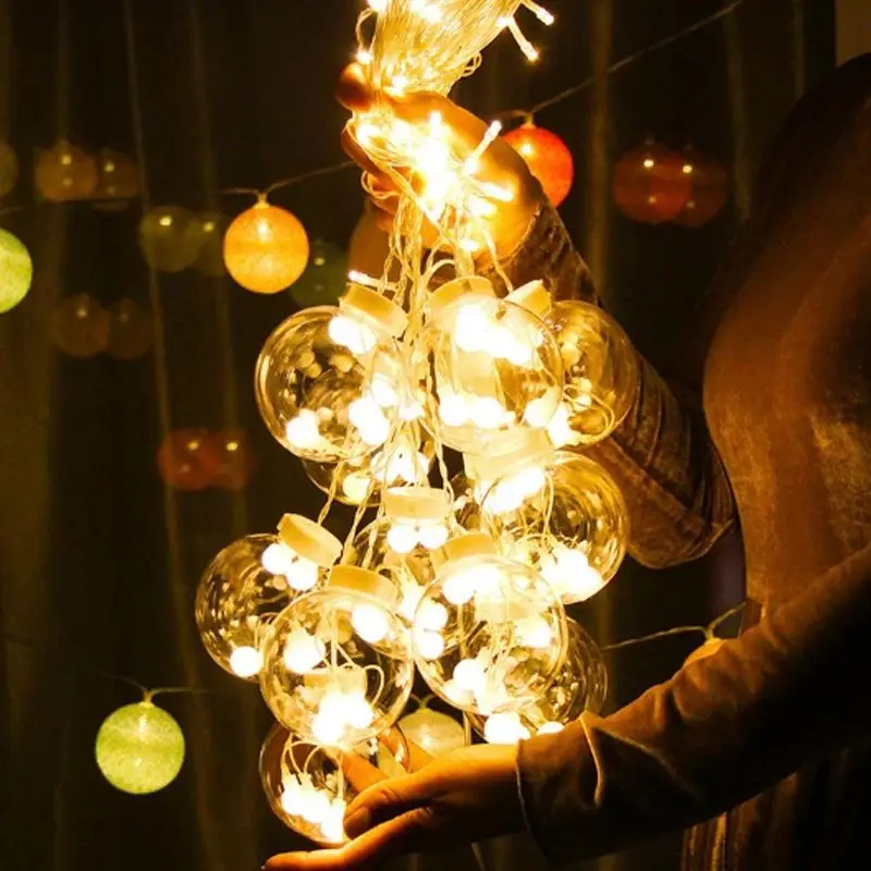 Nieuwe LED Wensbal Gordijn Lichtslingers Garland Fairy Kerstverlichting Decor voor Thuis Slaapkamer Woonkamer Balkon Bruiloft