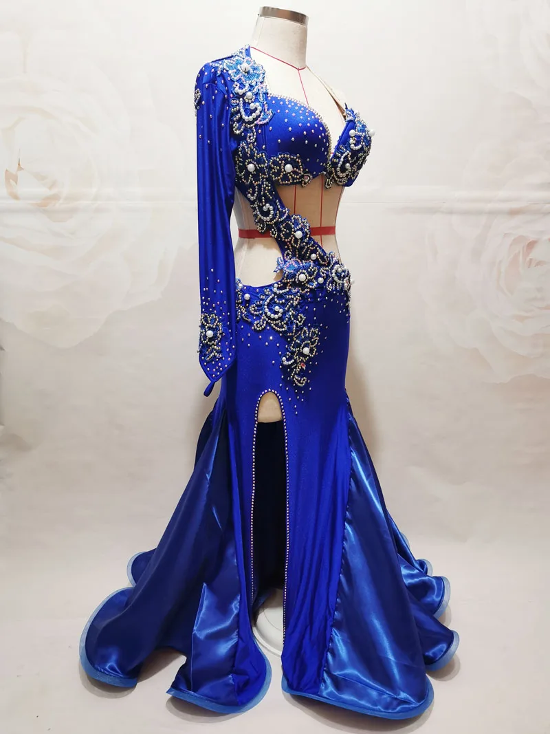 Belly Dance Dress High-end Diamond-Studded Long Skirt Performance Profession Custom Female Adult Child Competition Clothing