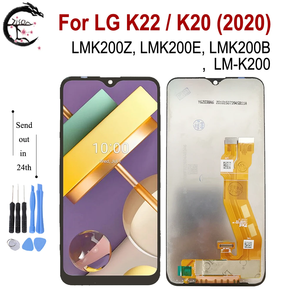 ЖК-дисплей с рамкой для LG K22 K20 2020, экран дисплея LMK200Z LMK200E LMK200B LM-K200, сменный сенсорный ЖК-экран с дигитайзером в сборе