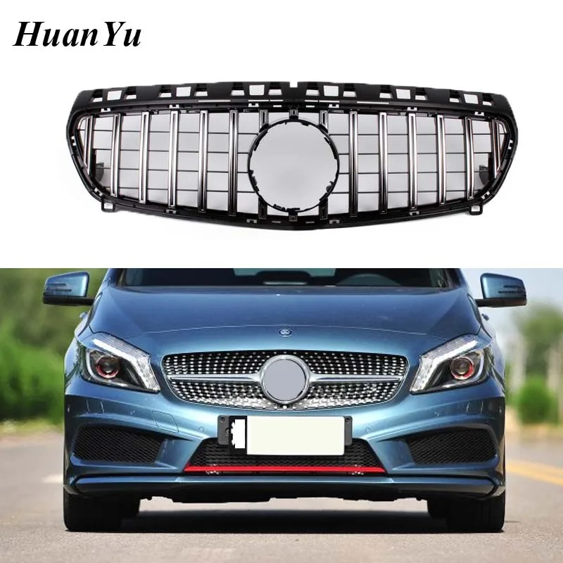 GT R Grille W176 Pre-Facelift Front Bumper for Mercedes-Benz A Class Replacement Racing Grill 2013 2014 2015 A200 A250