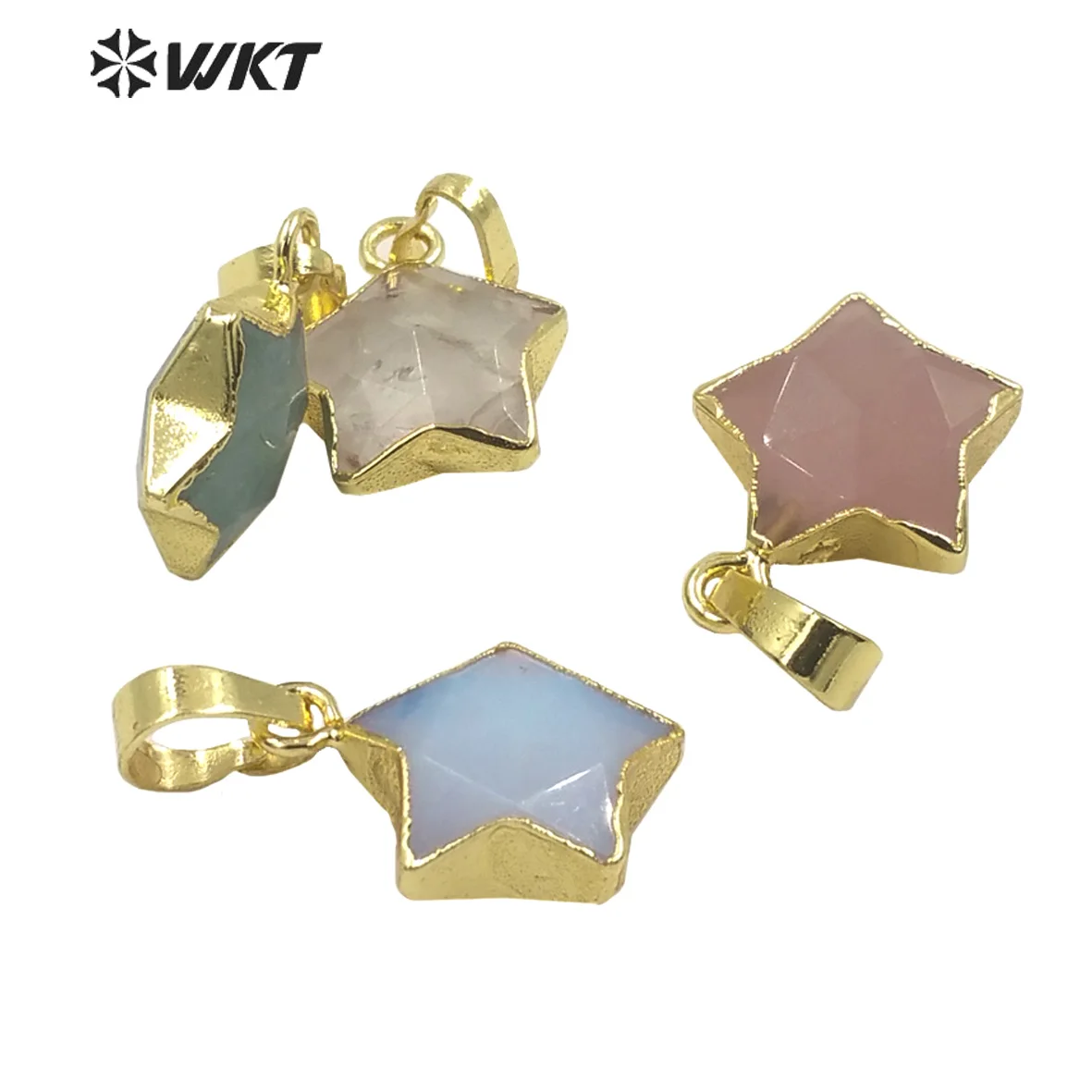 WT-P1719 Wholesale Tiny Popular Star Shape With Different Color Pendant For Women Stone Birthday Gift Decorated