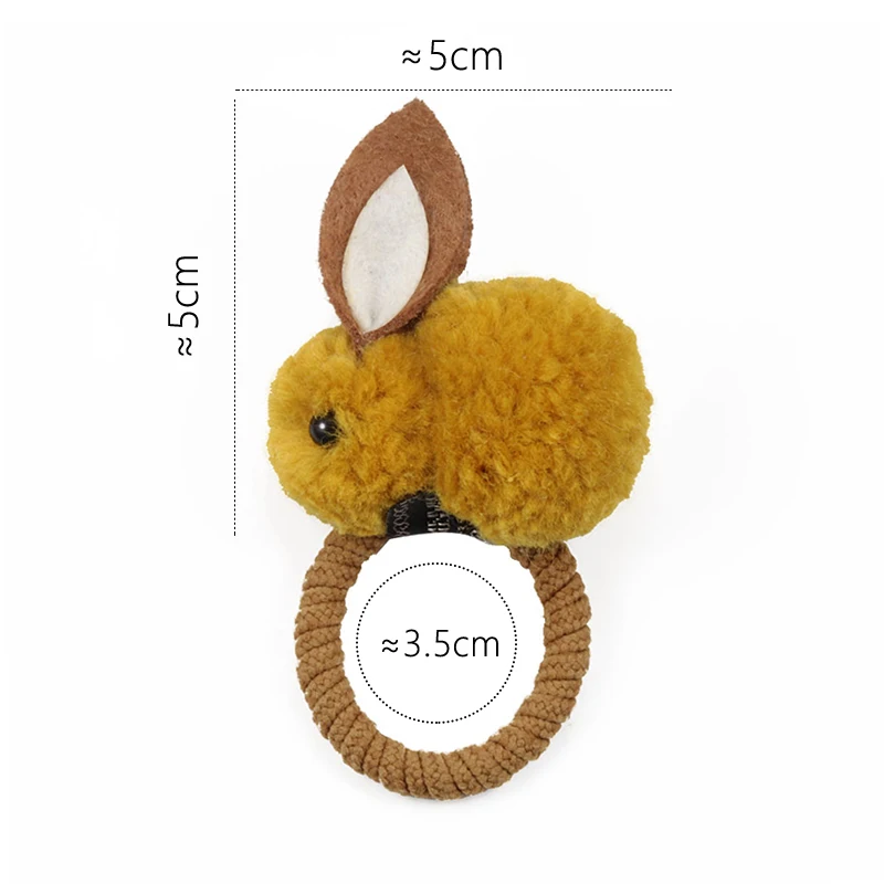 Anneau de cheveux de lapin boule mignonne à la mode, corde de cravate pour femme, bandes de cheveux en caoutchouc élastiques coréennes, corde de cheveux de lapin, accessoires de cheveux pour enfants