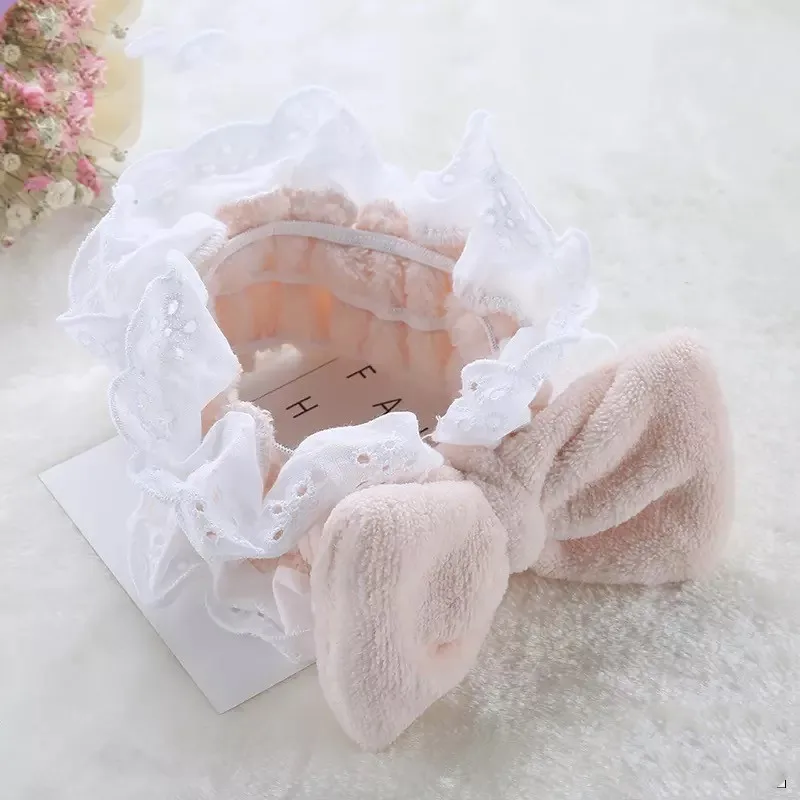 2020 New Soft Coral Fleece Hairbands For Women Wash Face Makeup Cute Girls Headbands Bow Hair Bands Turban Hair Accessories