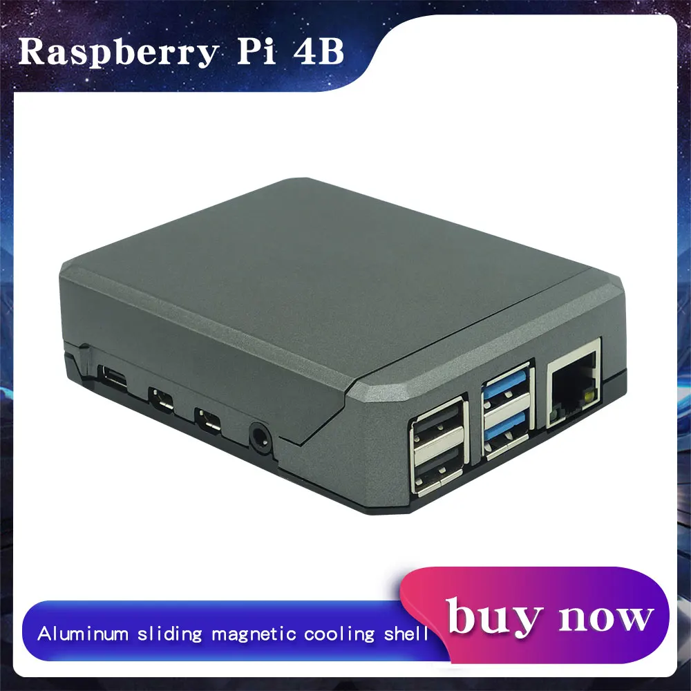 Argon NEO Raspberry Pi 4 Case Aluminum Enclosure Sliding Magnetic Top Passive Cooling Shell for Raspberry Pi 4 Model B dropship