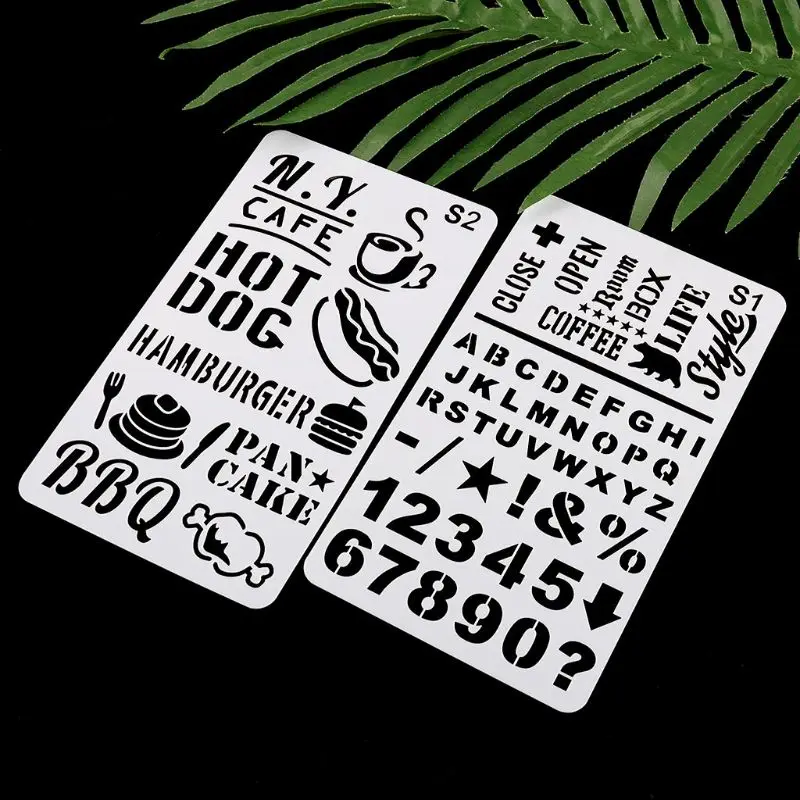 24pcs/set Journal Border Drawing Template Ruler Stencil Painting Board DIY Album