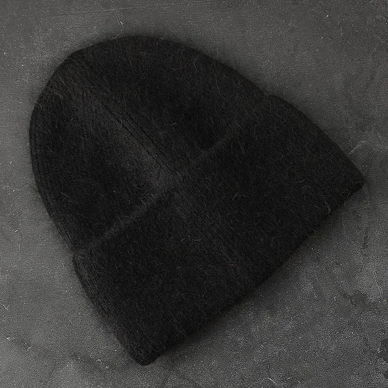 2024 Angora-Wintermütze für Damen, Kaninchenfell, flauschig, gestrickt, Mütze, Mütze, weiblich, weich, warm, SKI, Skullies, Mützen – Detail 12