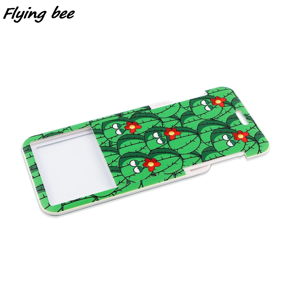 Визитница Flyingbee X1768 с зеленым КАКТУСОМ, чехол для кредитных карт, удостоверения личности, Студенческая дорожная сумка для женщин, бейдж для банковских карт в автобусе