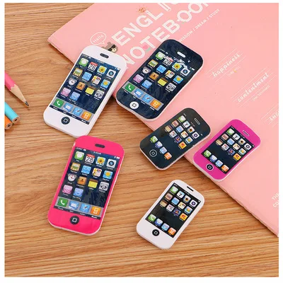 1PCSCartoon mobile phone eraser elementary school prizes cute children giveaway eraser color random