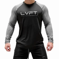 Men Sportswear Long sleeve Sweat-Absorbent Fitness Running Exercise T-shirts Training Jogging Tight Shirts Gym Quick Dry