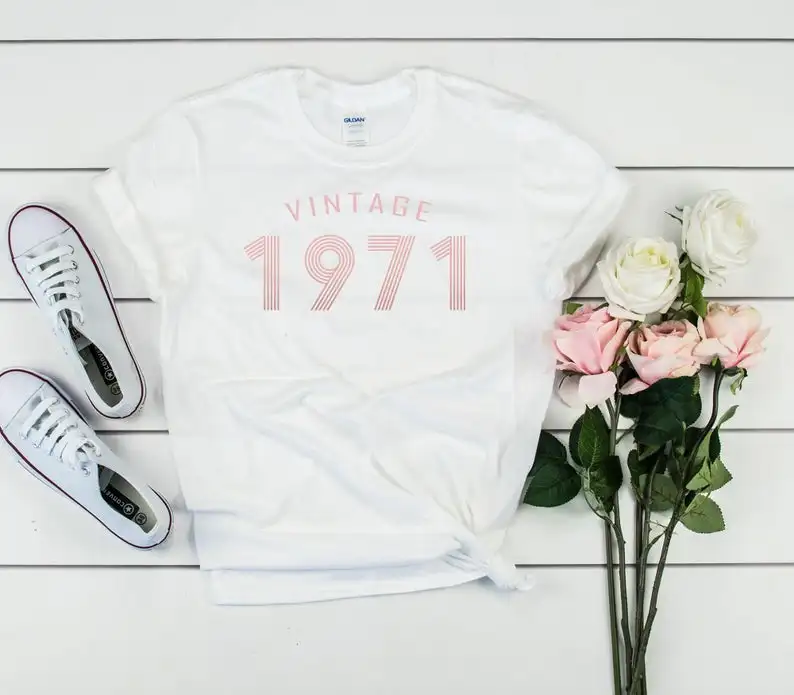 Gleaming golden vintage T-shirts, custom birthday shirt for any year birthday party T-shirt female summer that GM harajuku shirt