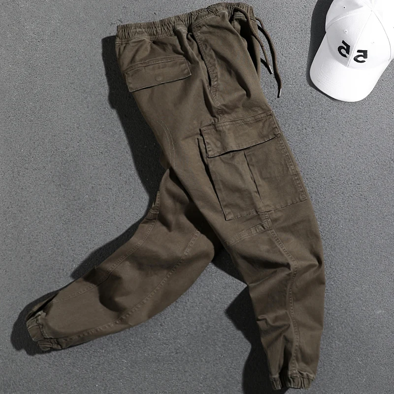 

Autumn New Casual Pants Men's Loose Drawstring Multi-Pocket Ankle Banded Working Pants Youth All-Matching Fashionable Trousers