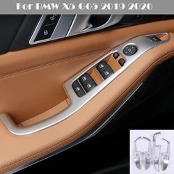 Car Styling Door Armrest panel decoration Covers Stickers Trim for BMW X5 G05 2019 Window Glass Lifting Buttons Auto Accessories
